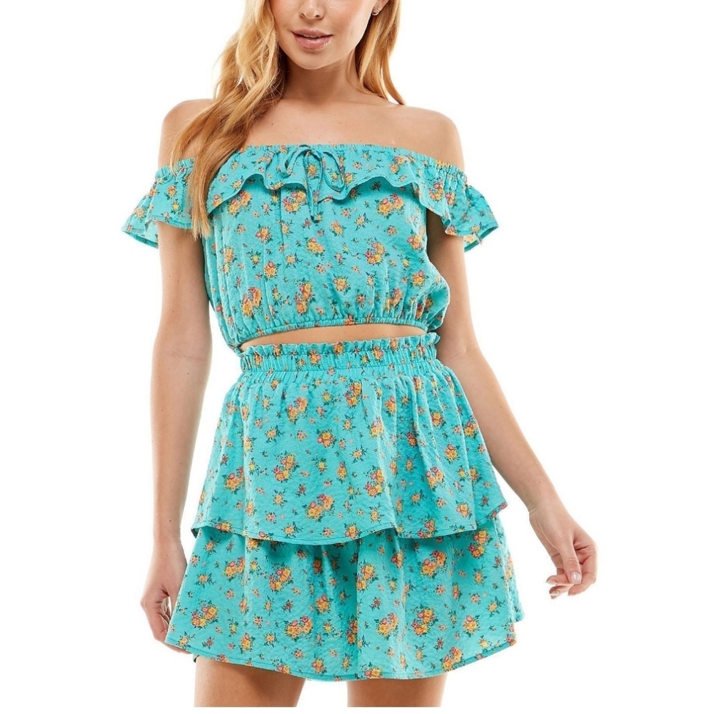 ✨️ CITY VIBE Tourquoise M Fit and Flare Two-piece Set